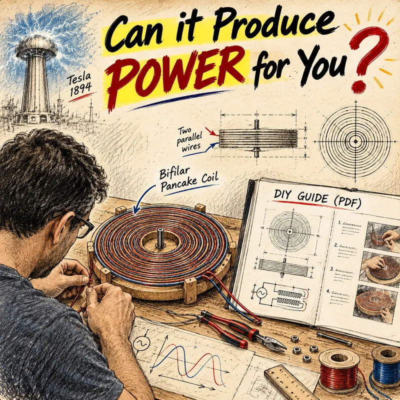 Energy Revolution System PDF blueprints — Tesla-inspired bifilar pancake coil guide hero image