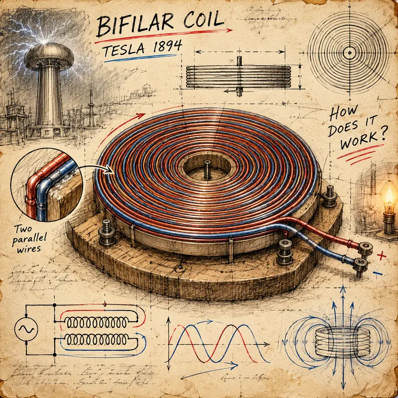 Energy Revolution System schematic — bifilar coil blueprint educational diagram
